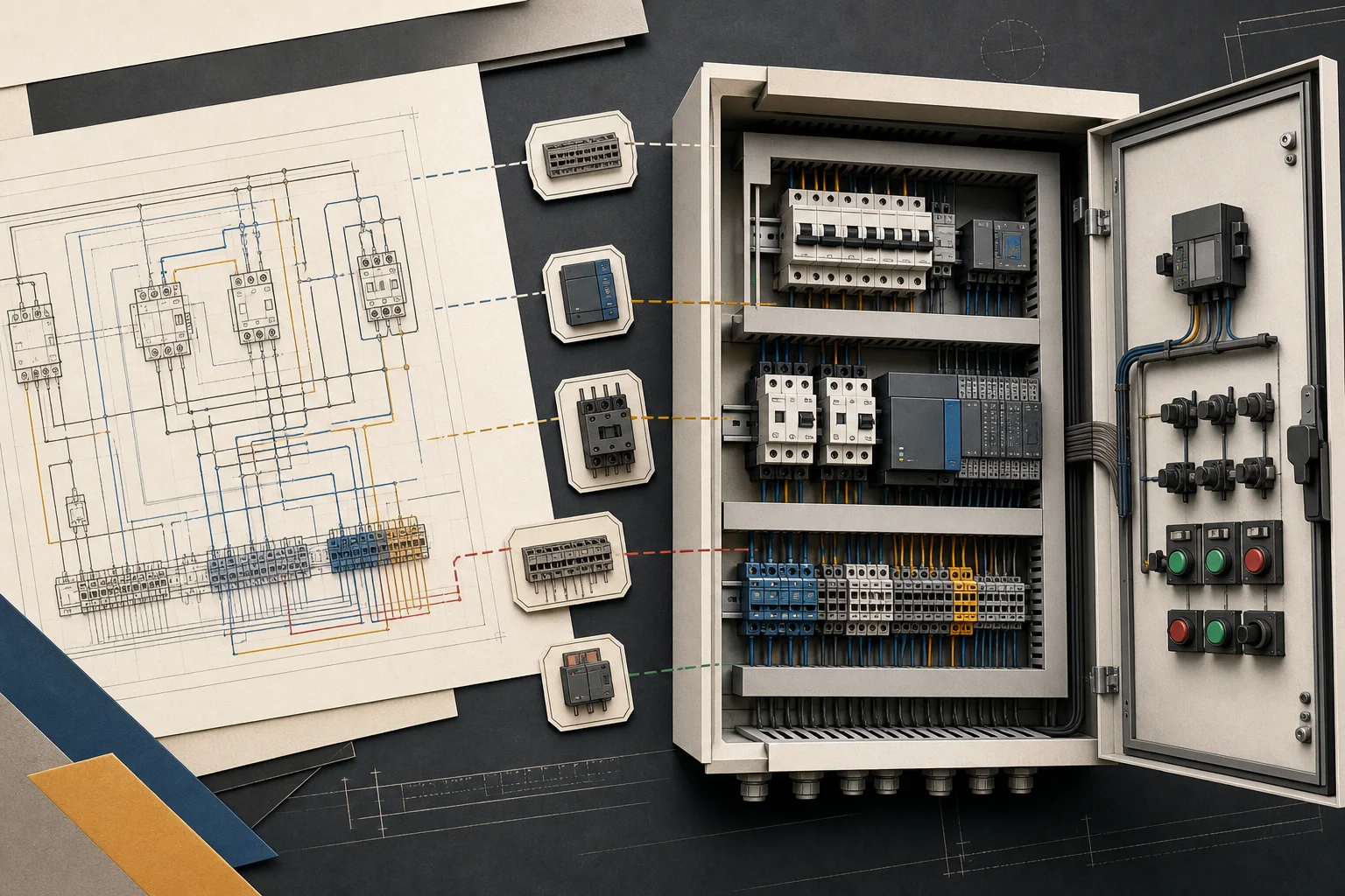 Electrical engineering workflow illustration